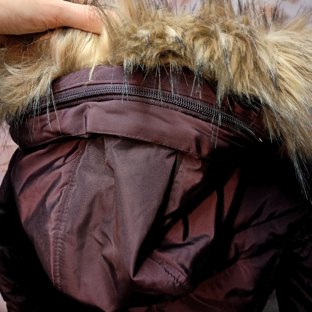 Madden‎ Girl Purple Puffer Coat With Fur Hood - Picture 8 of 11